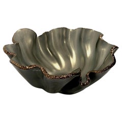 Silver Color Free Form Glass Bowl, Brazil, Contemporary