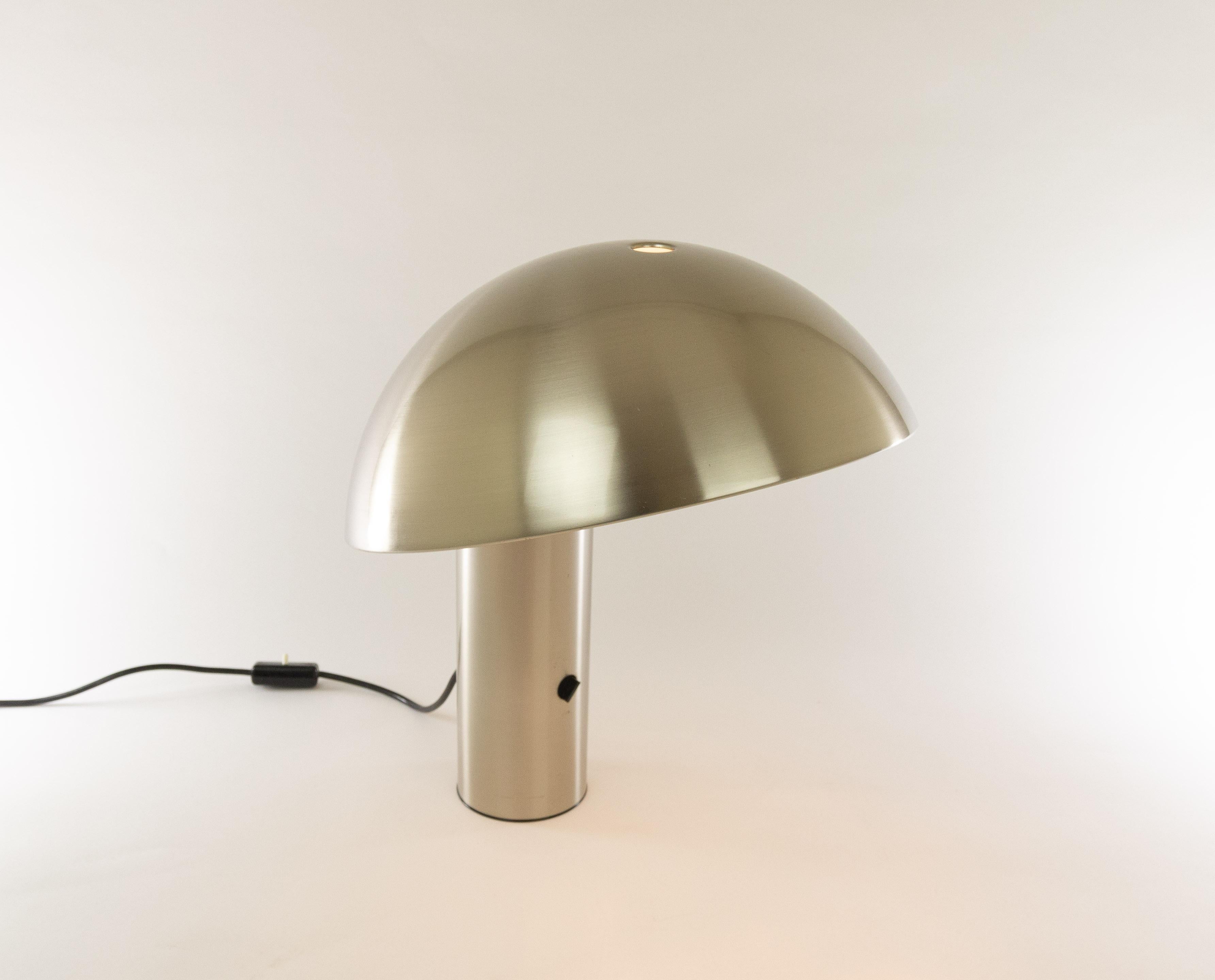 Mid-Century Modern Silver Colored Vaga Table Lamp by Franco Mirenzi for Valenti, 1970s