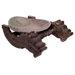 Silver Conch with the Castile and León Coat of Arms on a Carved Wood Support