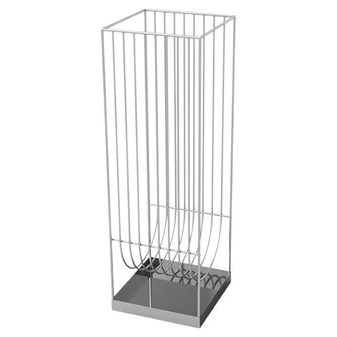 Silver Contemporary Umbrella Stand For Sale