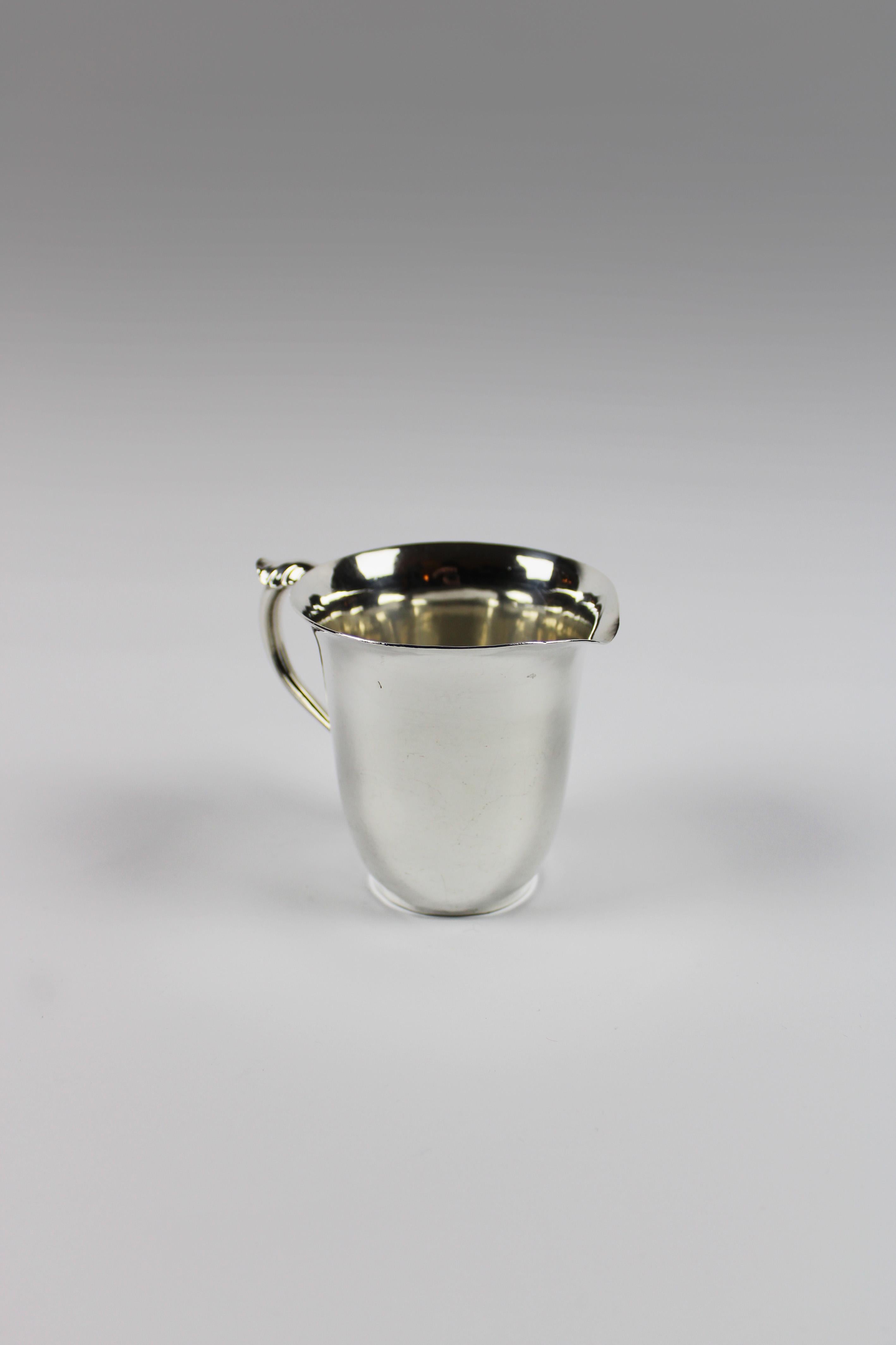 Art Deco Silver Cream Jug Georg Jensen Sterling Silver Cup by Harald Nielsen 1938 Denmark For Sale