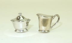 Silberne Creme- und Zucker-Ohrringe, 1950er Jahre