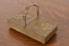 Silver Crest Arts & Crafts Caja para puros humidificador náutico de bronce con asa