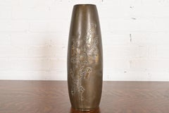 Silver Crest Arts & Crafts Sterling Silber auf Bronze Große Vase