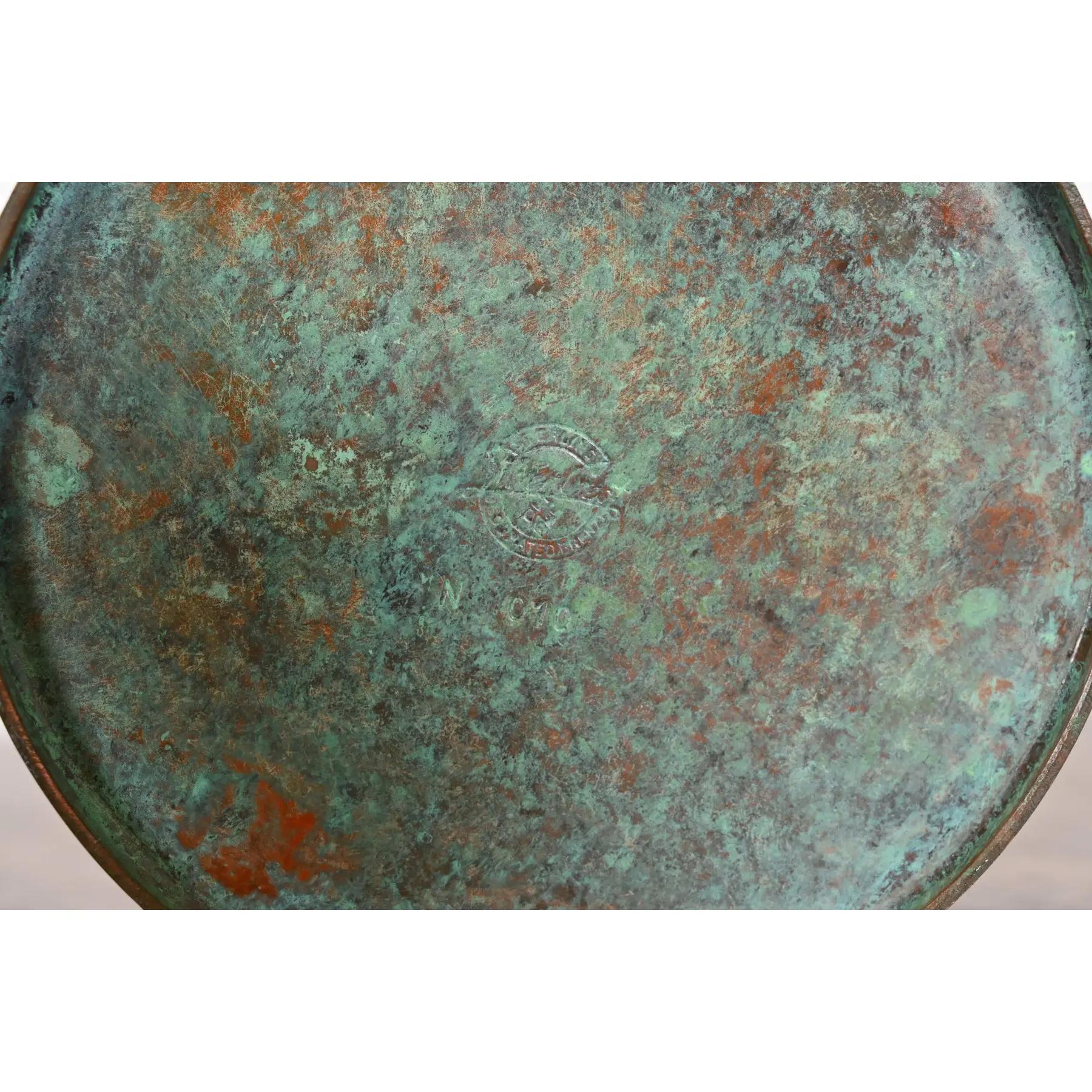 Silver Crest Arts & Crafts Sterling Silver on Bronze Vase For Sale 5