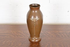 Silver Crest Arts & Crafts Sterling Silver on Bronze Vase