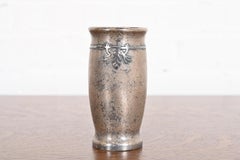 Silver Crest Arts & Crafts Sterling Silver on Bronze Vase