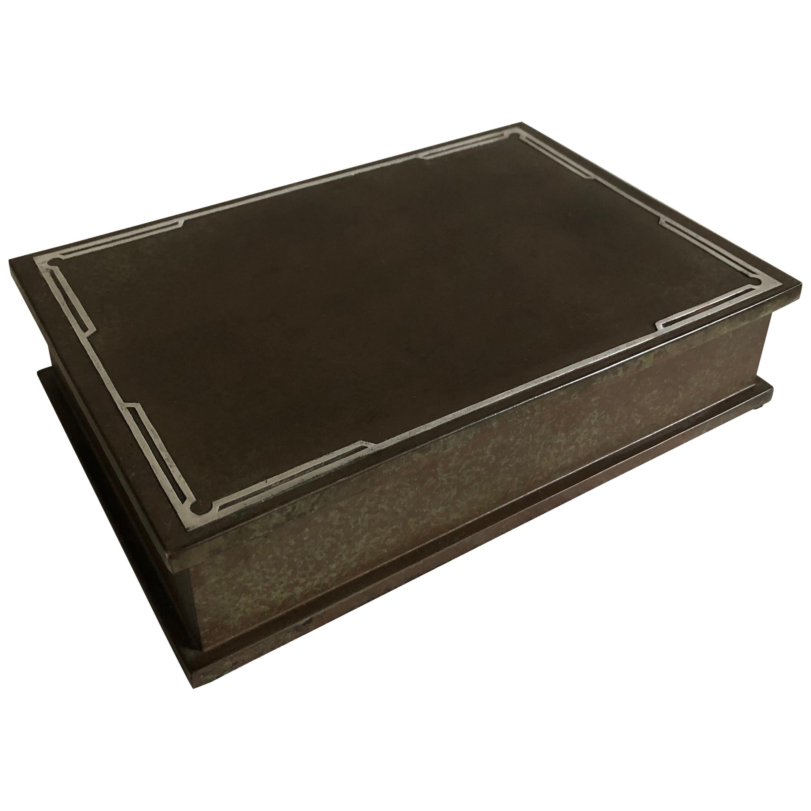 Silver Crest Men's Humidor Box Bronze and Sterling