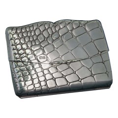 Silver Crocodile Skin Pattern Coin Purse, Hallmarked 1907
