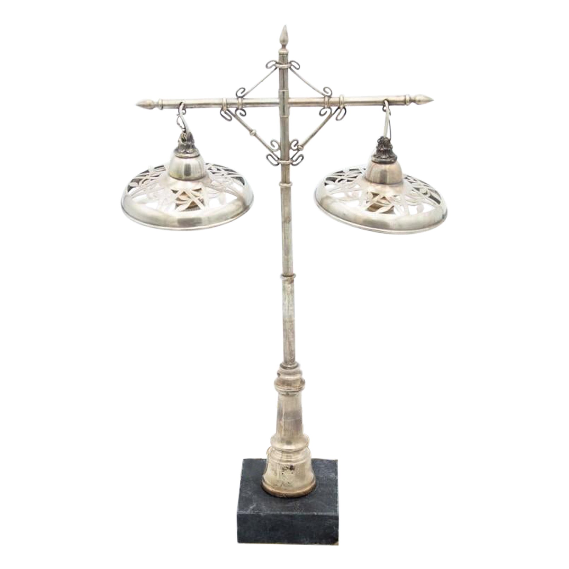 Silver cross-shaped lamp