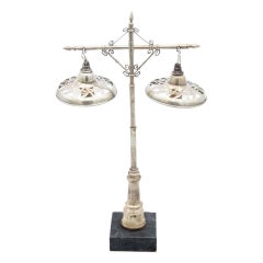 Silver cross-shaped lamp