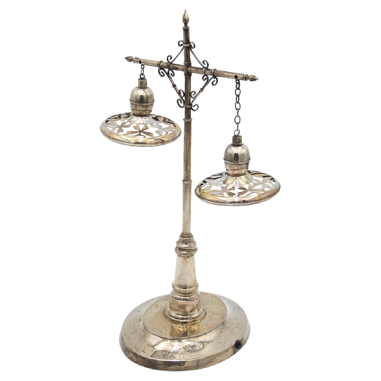 Silver crucifix-shaped lamp For Sale