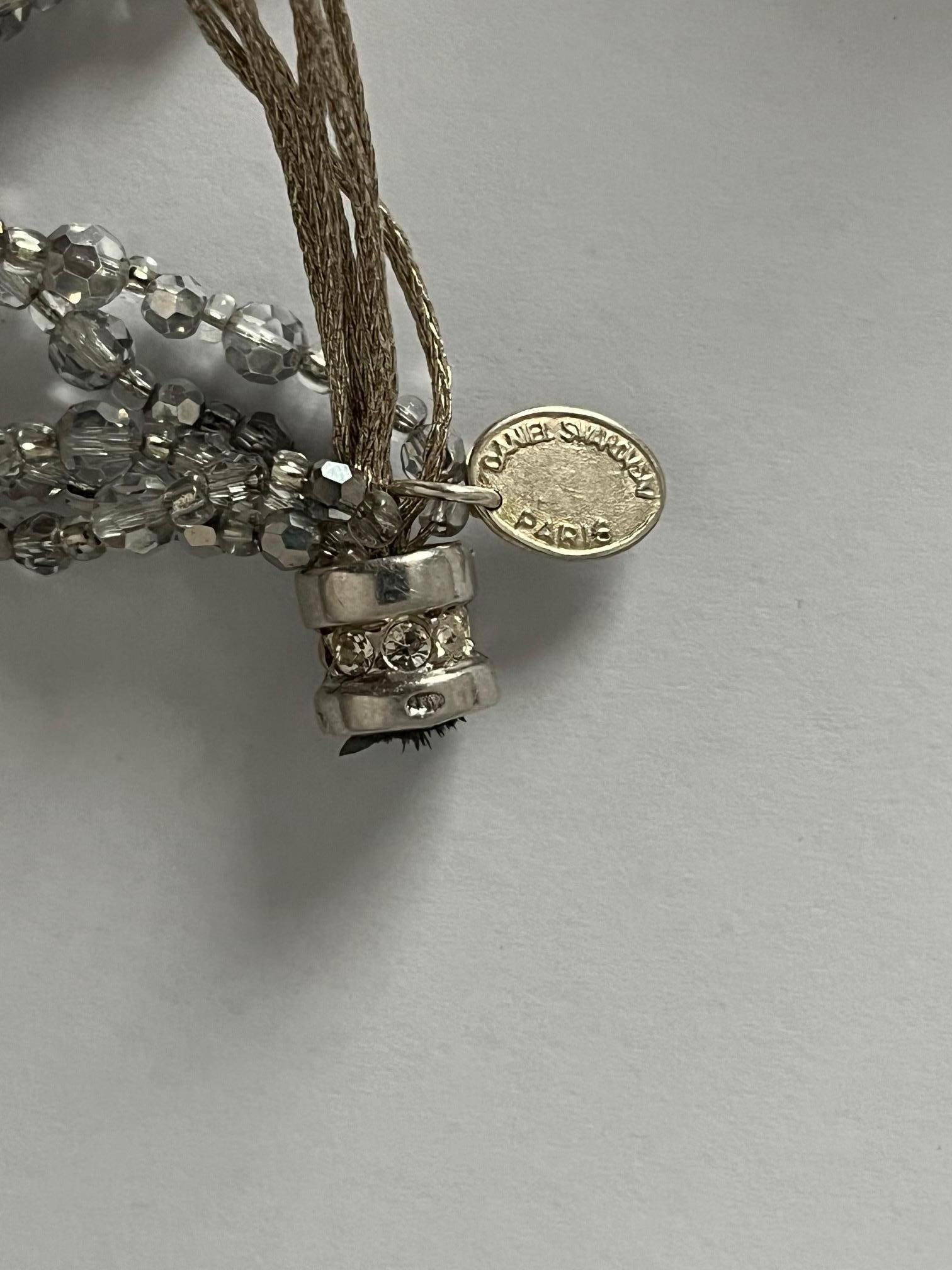 Set di orecchini e collane con perline in cristallo d'argento di Daniel Swarovski in vendita 1