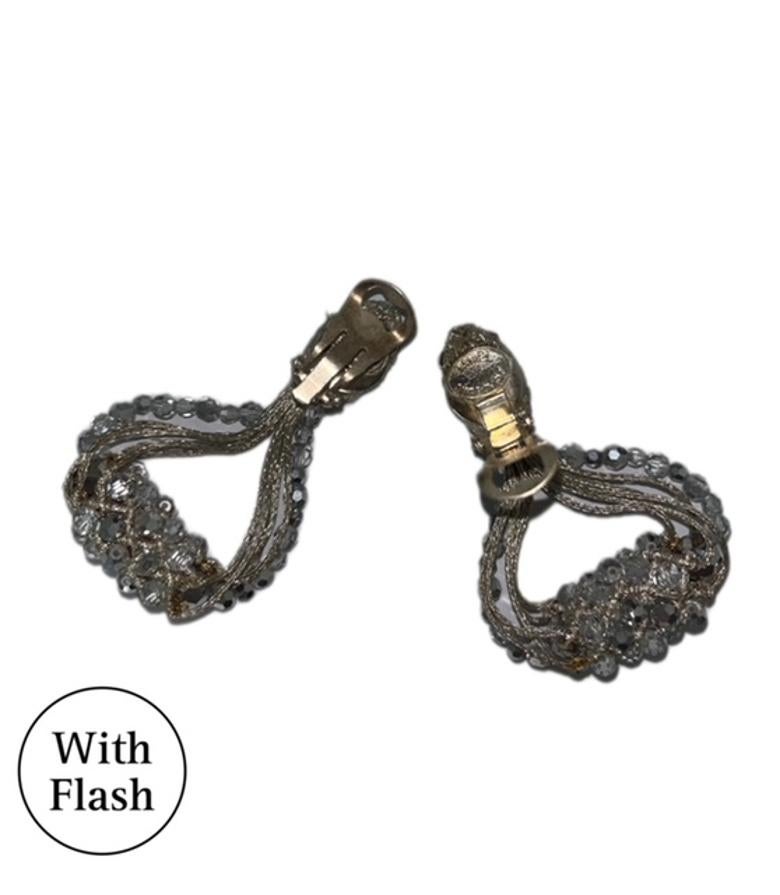 Set di orecchini e collane con perline in cristallo d'argento di Daniel Swarovski in vendita 2
