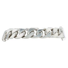 Silver Cuban Chain Men's Bracelet 9" - 950