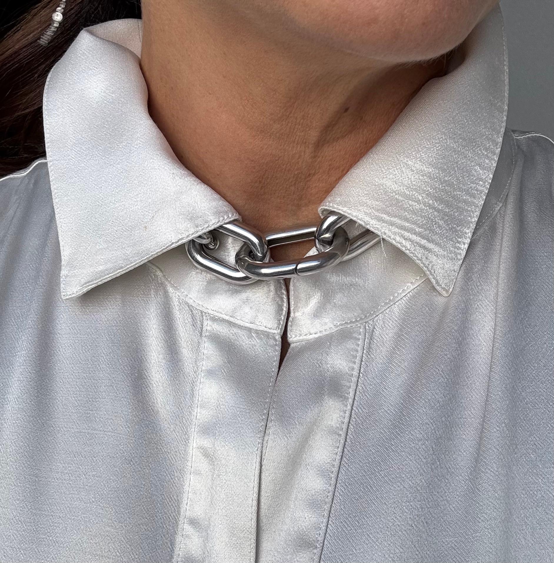 Collier cubain en argent Unisexe en vente