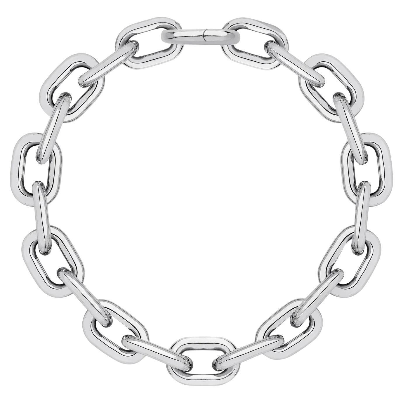 Silver Cuban Necklace For Sale