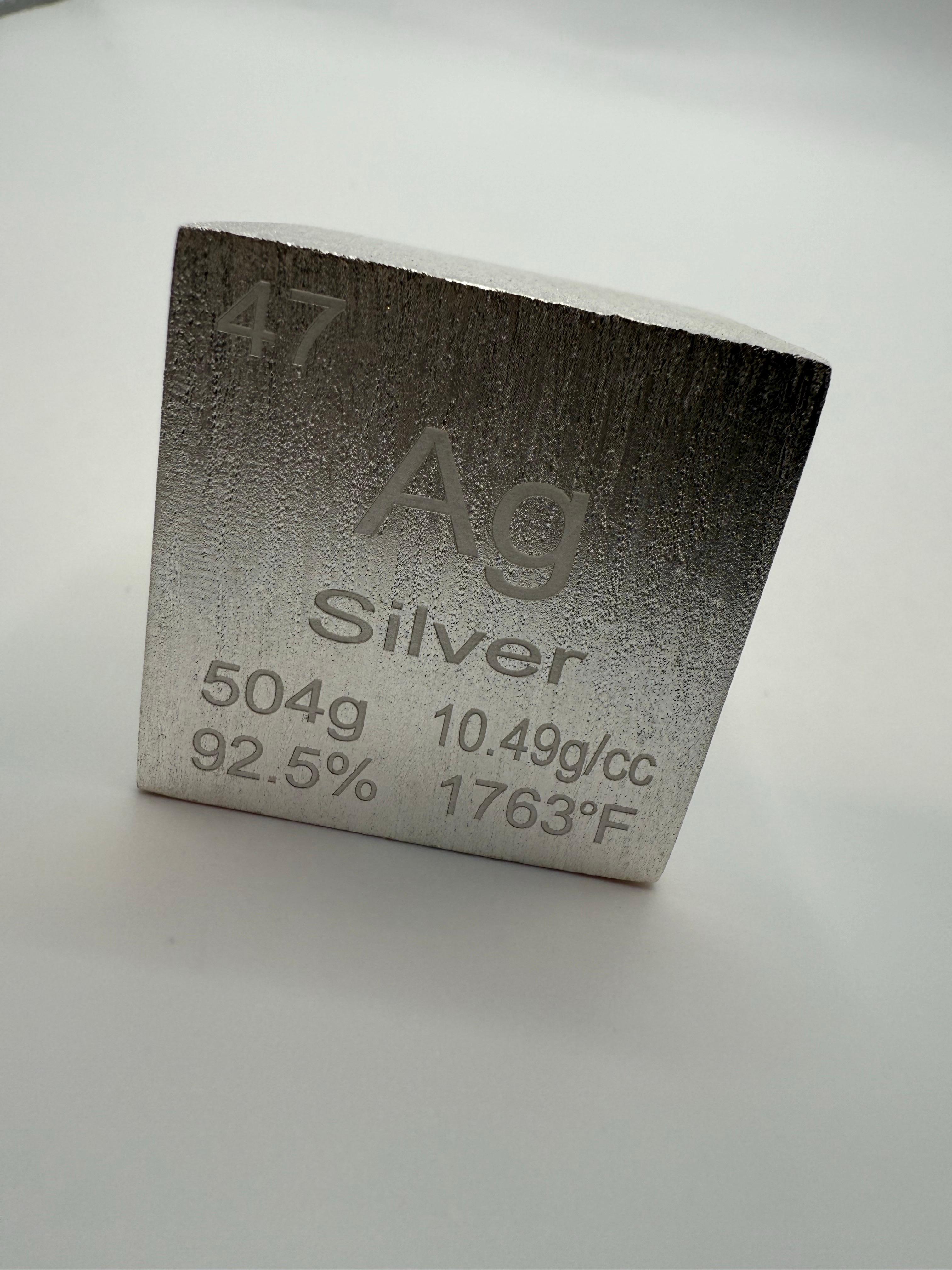 A Silver Cube Periodic Table of Elements 504 grammes souvenir à collectionner en vente 1