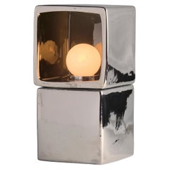 Silver Cubes Soft Dimmable Light Ceramic Contemporary Table Lamp