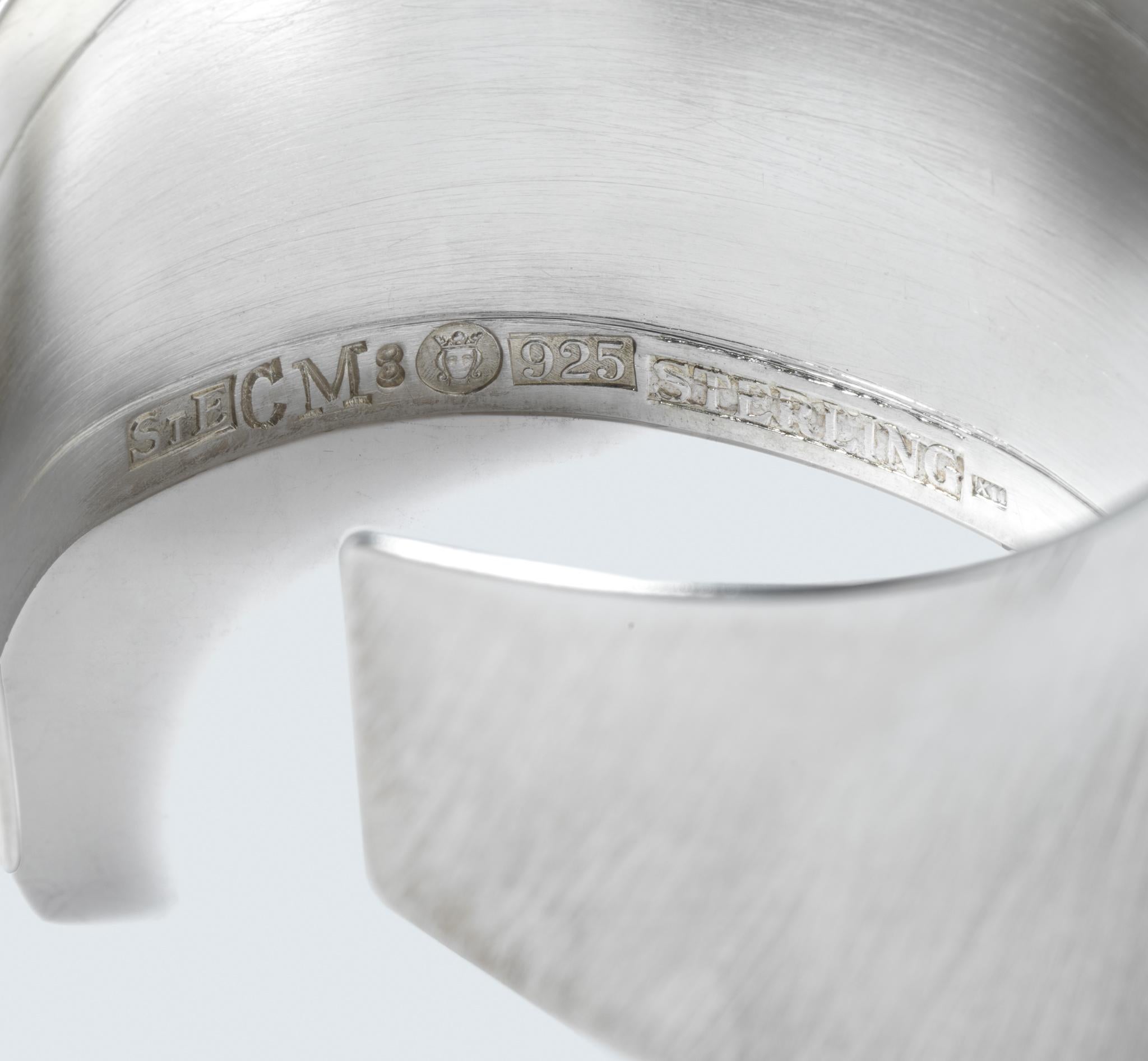 Silver Cuff Bracelet Made by Swedish master Carl Martenz For Sale 1