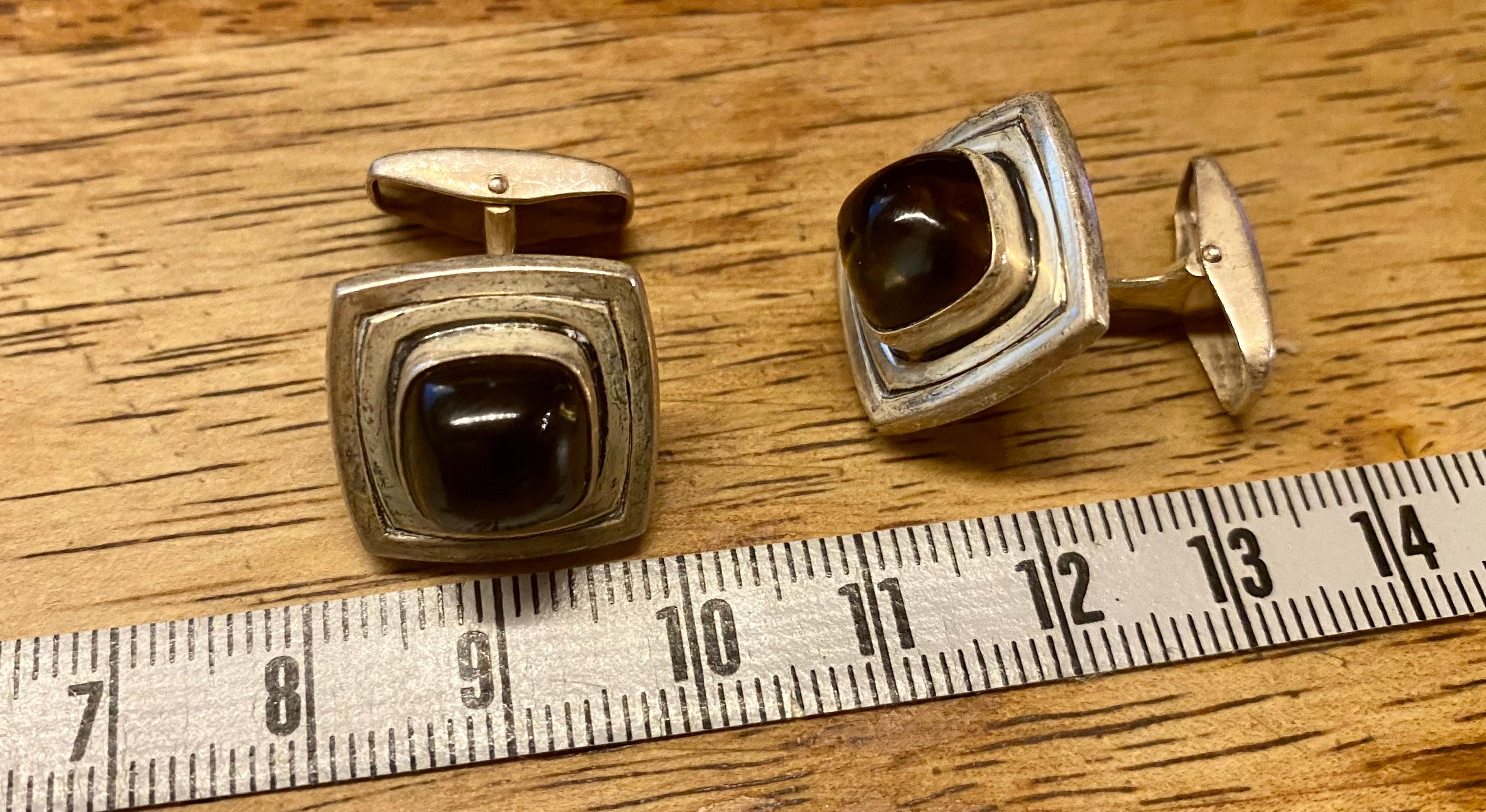 Modern Silver Cufflinks by E. Granit & Co Finland, 1964 For Sale