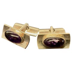 Silver Cufflinks by Elis Kauppi for Kupittaan Kulta, Finland, Amethyst