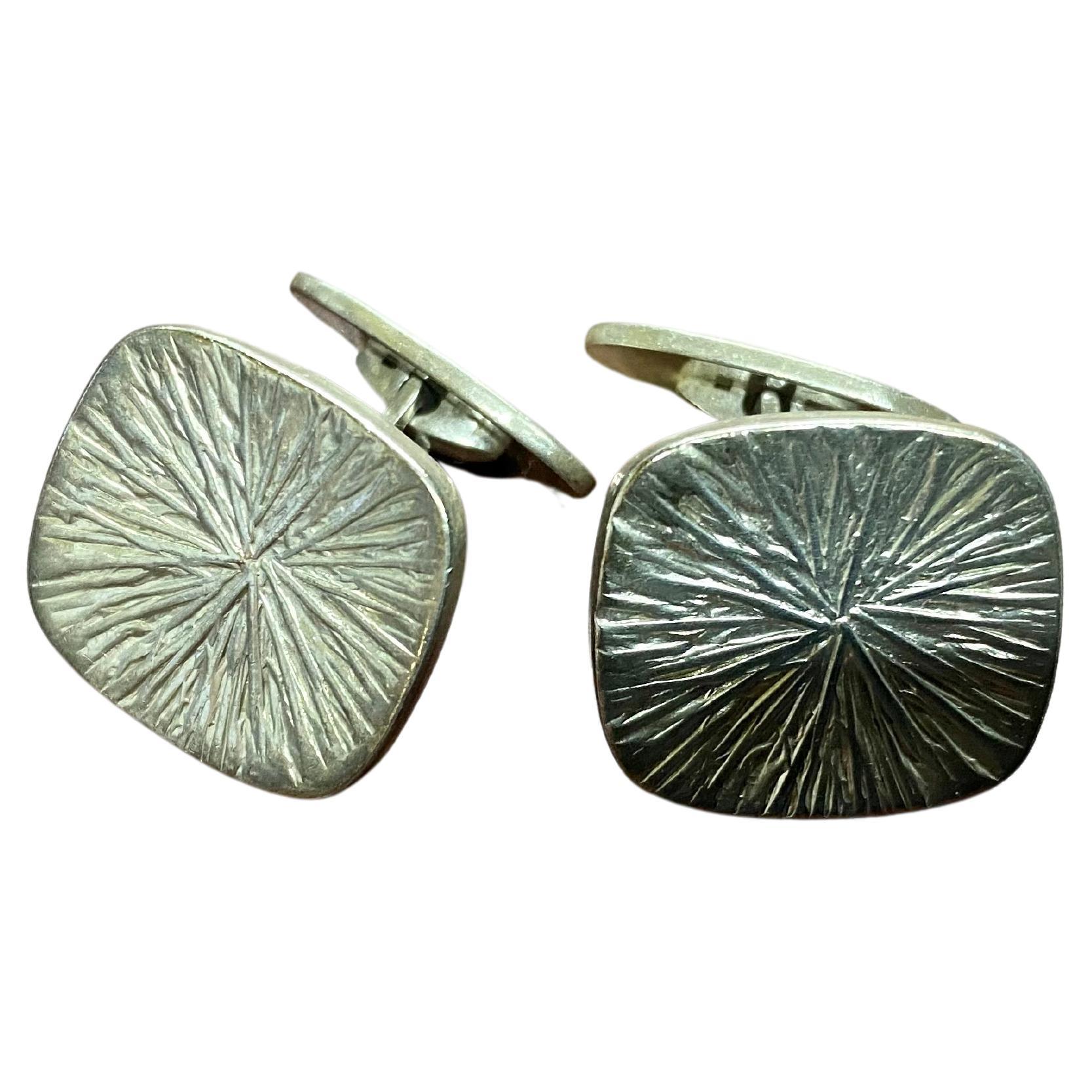 Silver Cufflinks Scandinavian Modern For Sale