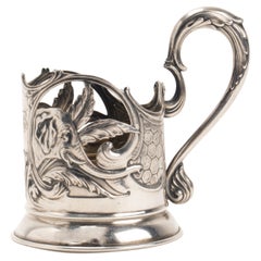 Vintage Silver Cup Holder, Depicting an Elephant’s Head, Moscou 1900