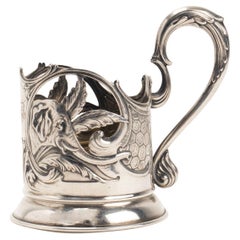 Portavasos de plata con cabeza de elefante, Moscú 1900.
