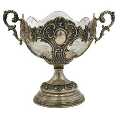 Antique Silver cup platter / jardiniere, Germany, early 20th century.