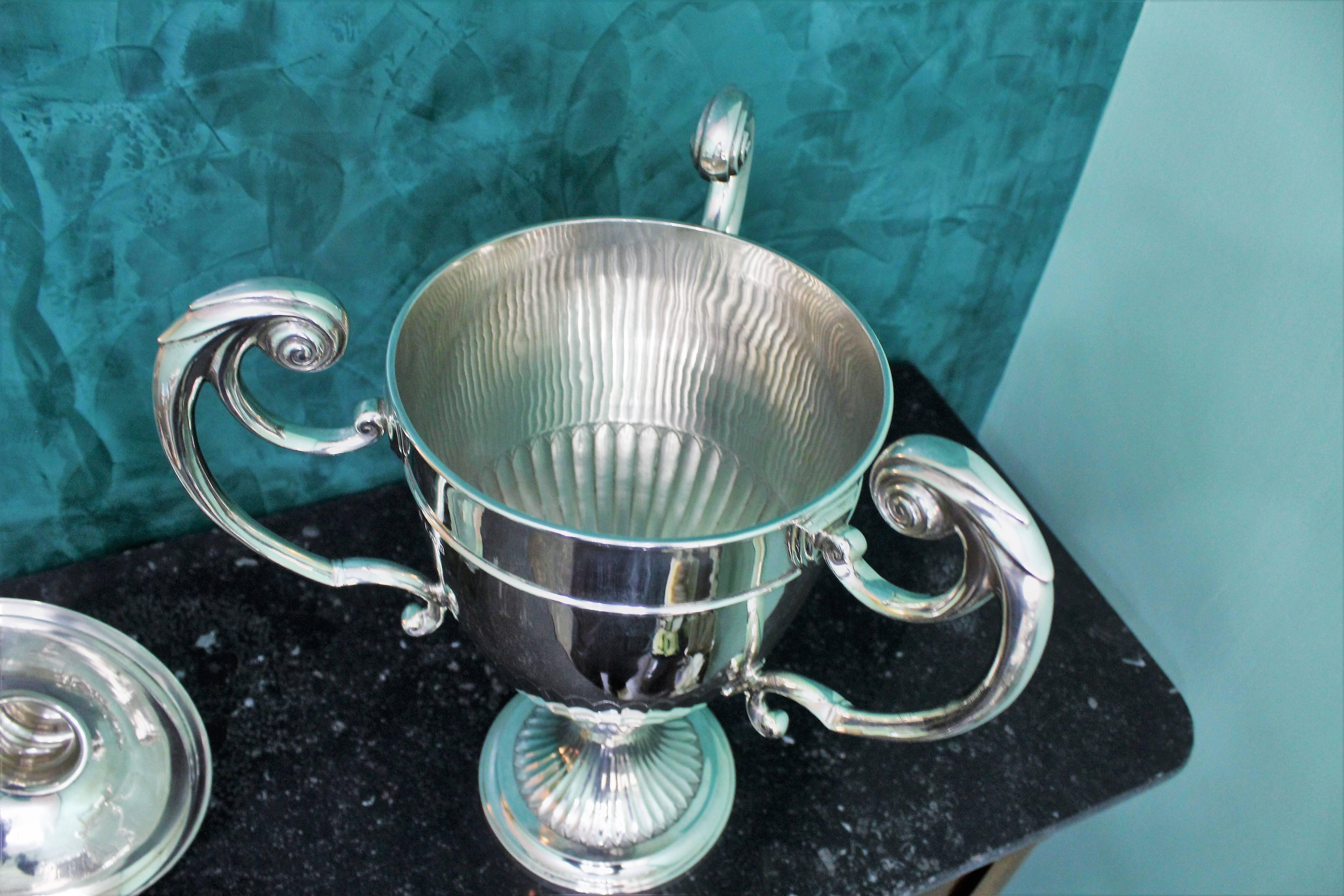 Silver Cup/Trophy, Three Handles and Lion Sculpture, London, 1897 6