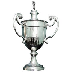 Silver Cup/Trophy, Three Handles and Lion Sculpture, London, 1897