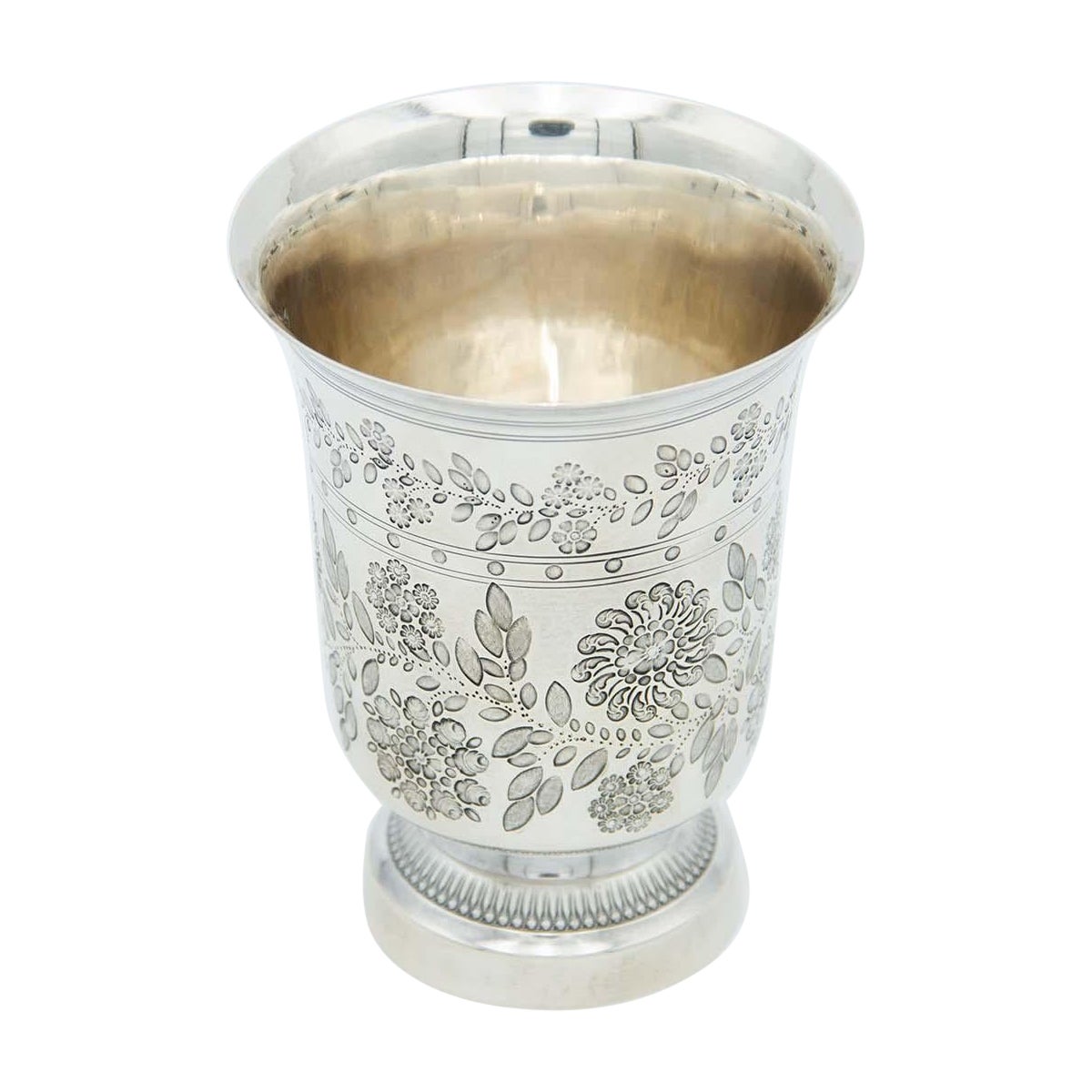Silver cup with floral motifs
