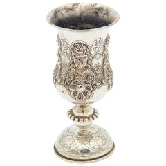 Silver cup with floral motifs