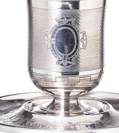 Silver - Cup with silver tray - 19th century