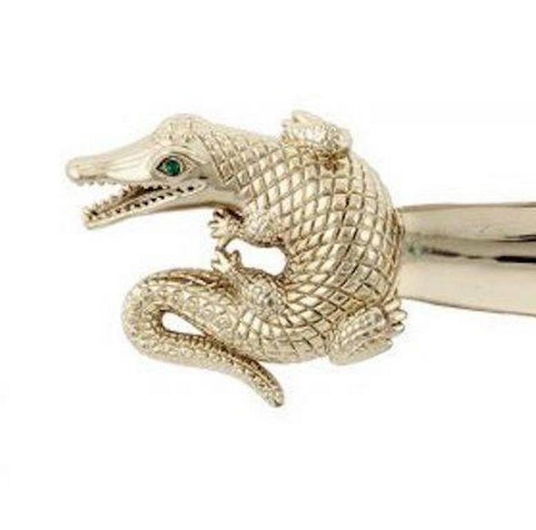 Silver Curled Alligator Shoehorn by John Landrum Bryant In New Condition For Sale In New York, NY