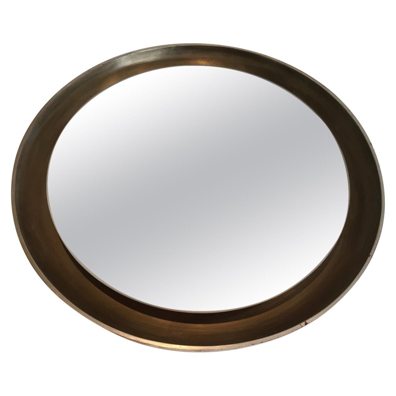 Espejo de madera curvada Silver, circa 1950 en venta