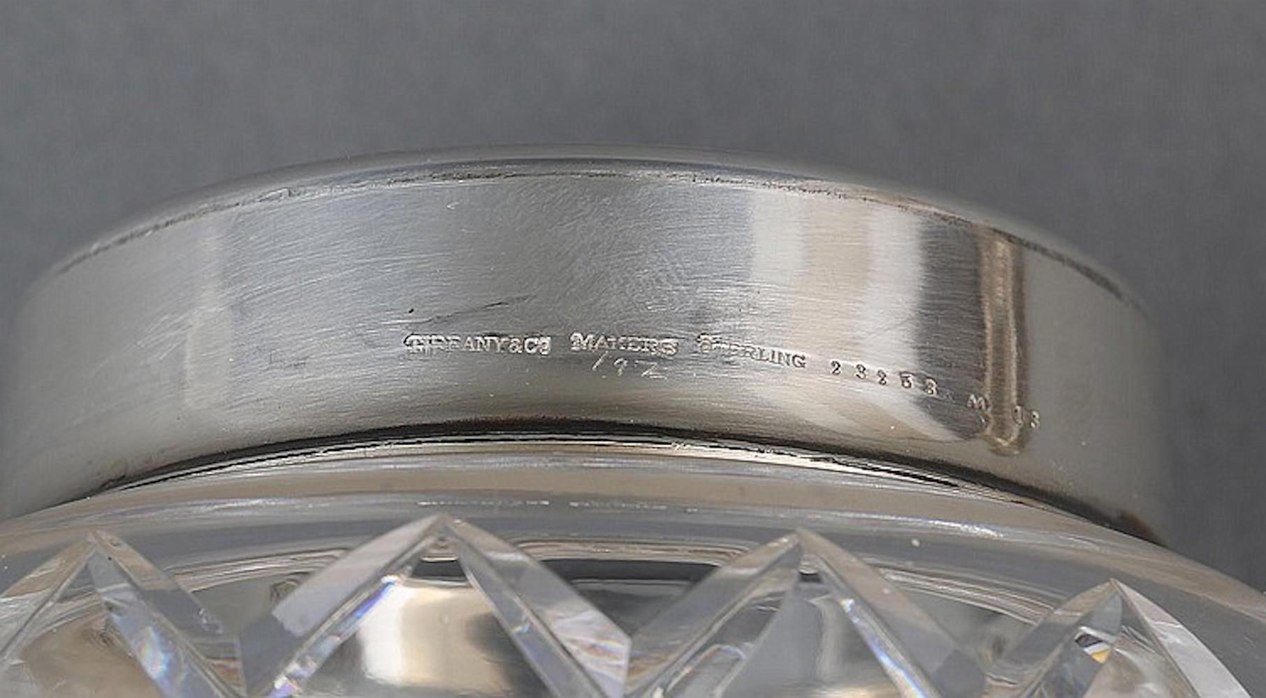 Silver Cut Glass Cocktail Shaker In Excellent Condition In Washington Crossing, PA