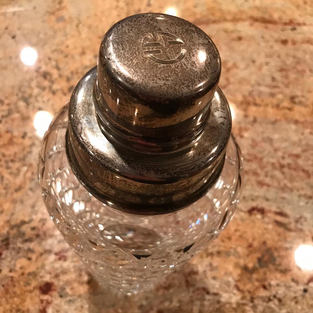 Silver Cut Glass Cocktail Shaker 2