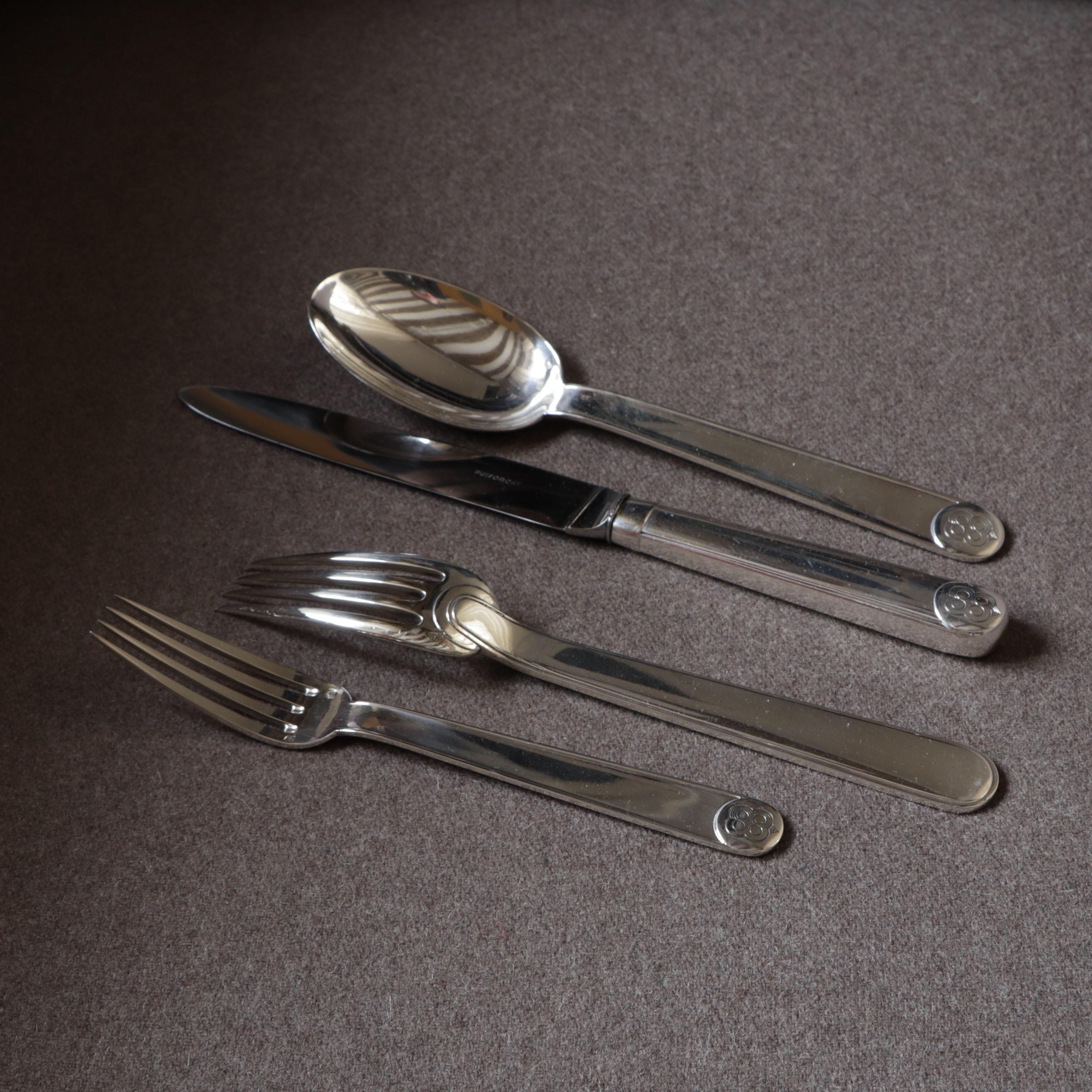 Art Deco Silver Cutlery, Normandy Model, Jean E. Puiforcat