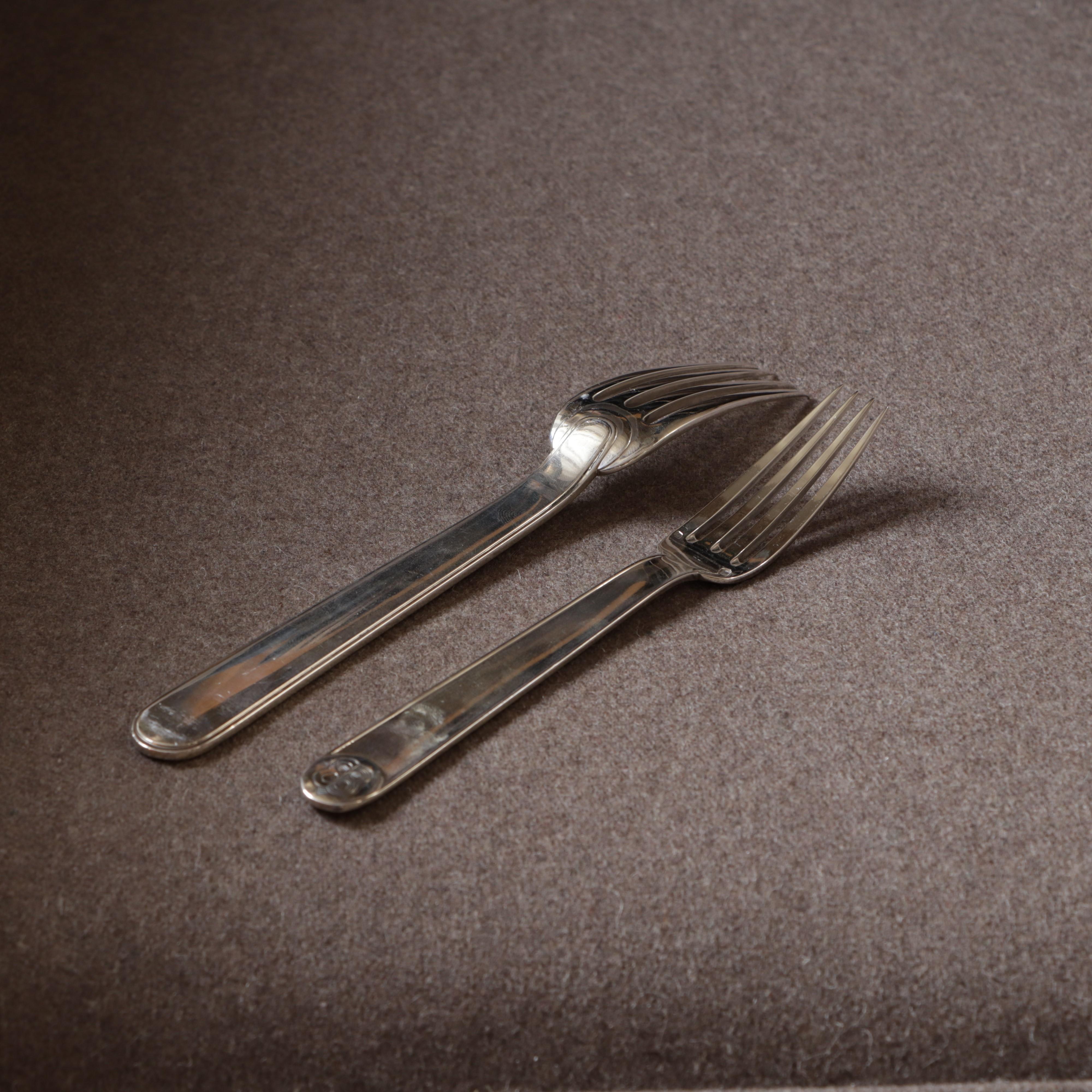 Silver Cutlery, Normandy Model, Jean E. Puiforcat In Good Condition In Paris, France