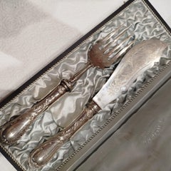Silver Cutlery Set for Serving Fish - 19th Century