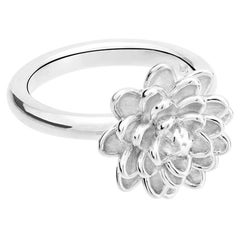 Silver Dalia Small Ring, size 60
