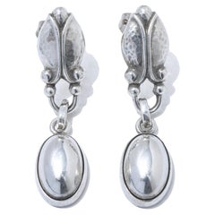 Silber-Ohrringe mit baumelndem Silber von Georg Jensen