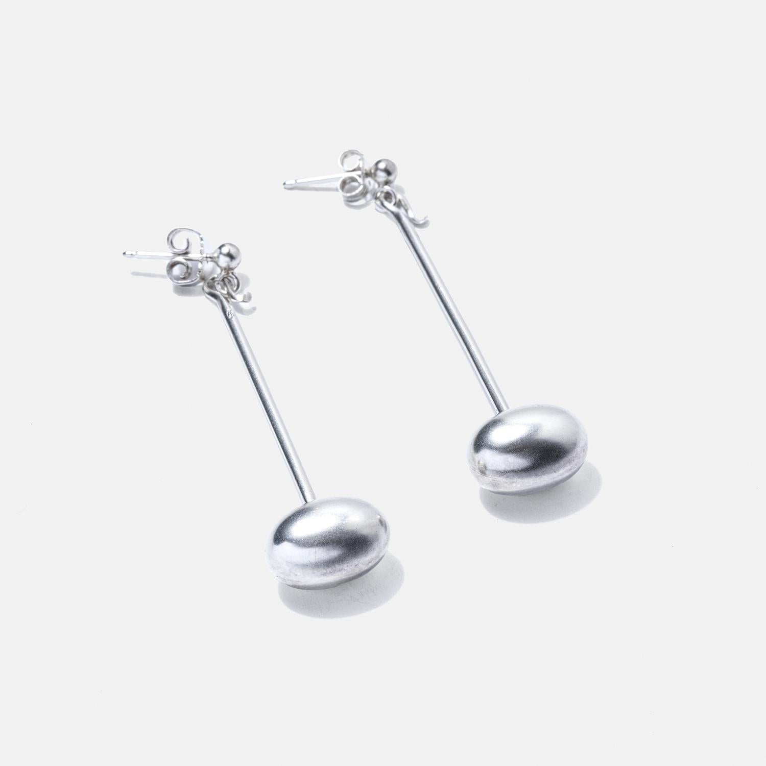 Silver Dangling Earrings by Vivianna Torun Bülow-Hübe In Good Condition For Sale In Stockholm, SE