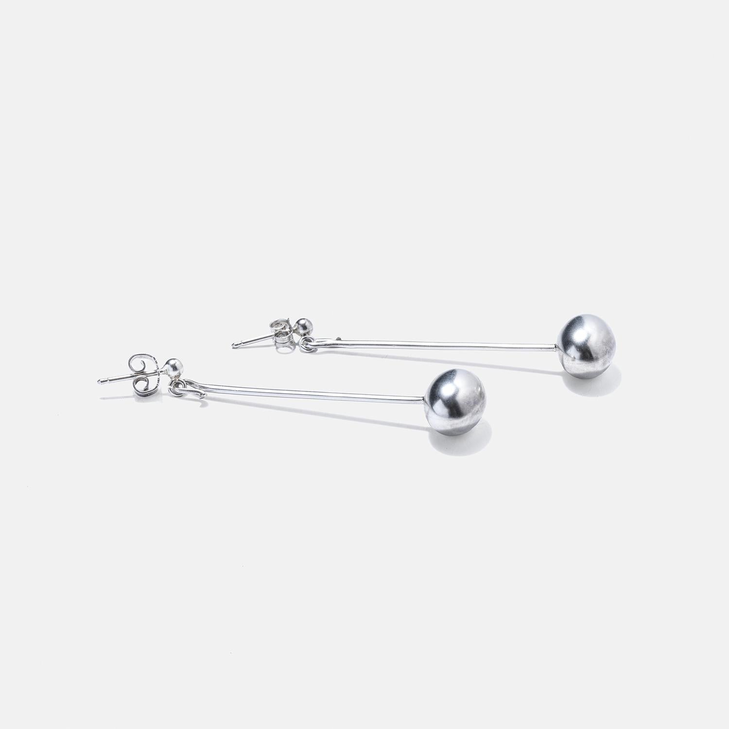 Silver Dangling Earrings by Vivianna Torun Bülow-Hübe For Sale 1