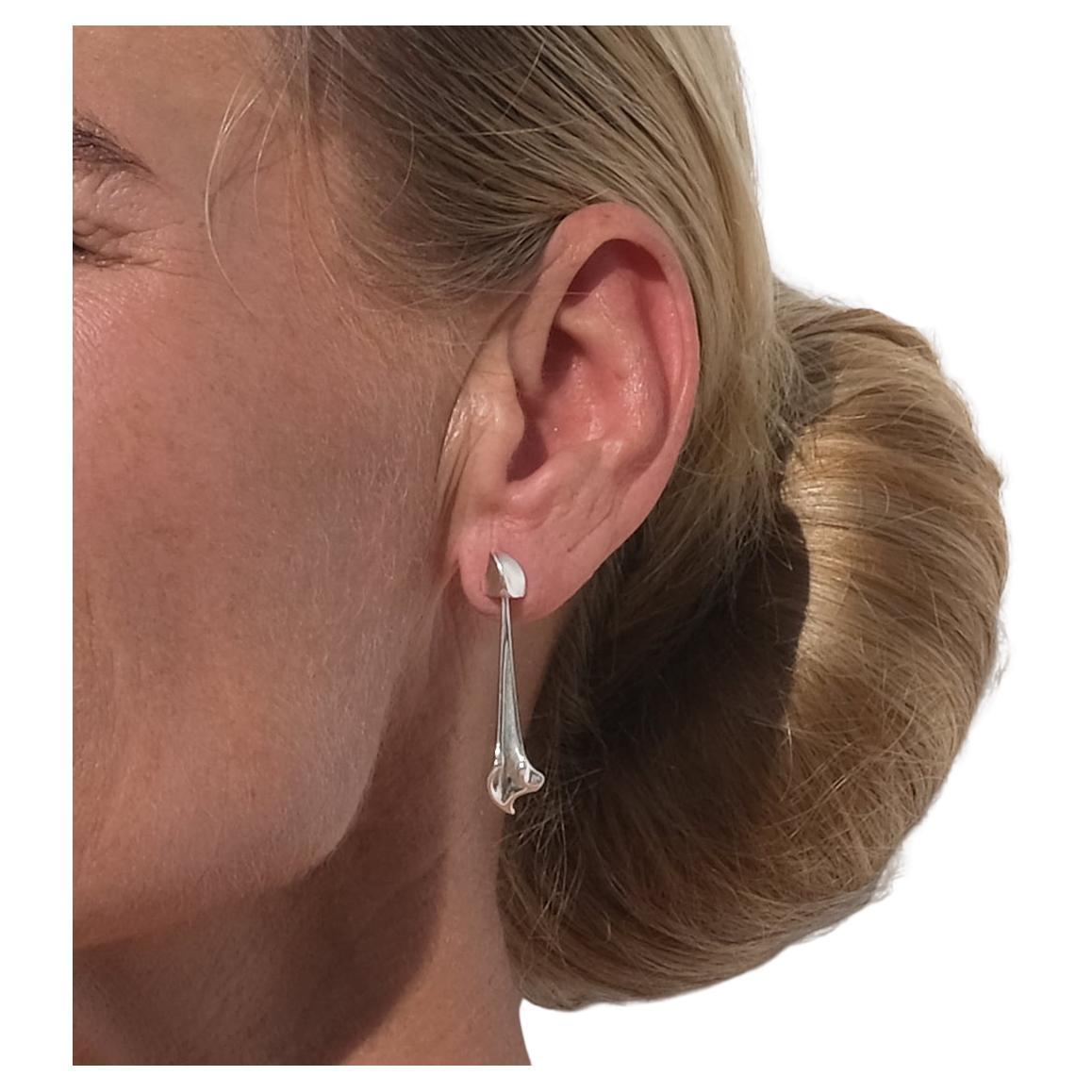 Orecchini pendenti in argento di Zoltan Popovits per Lapponia in vendita