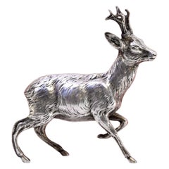 Silver deer in perfect relief and applications