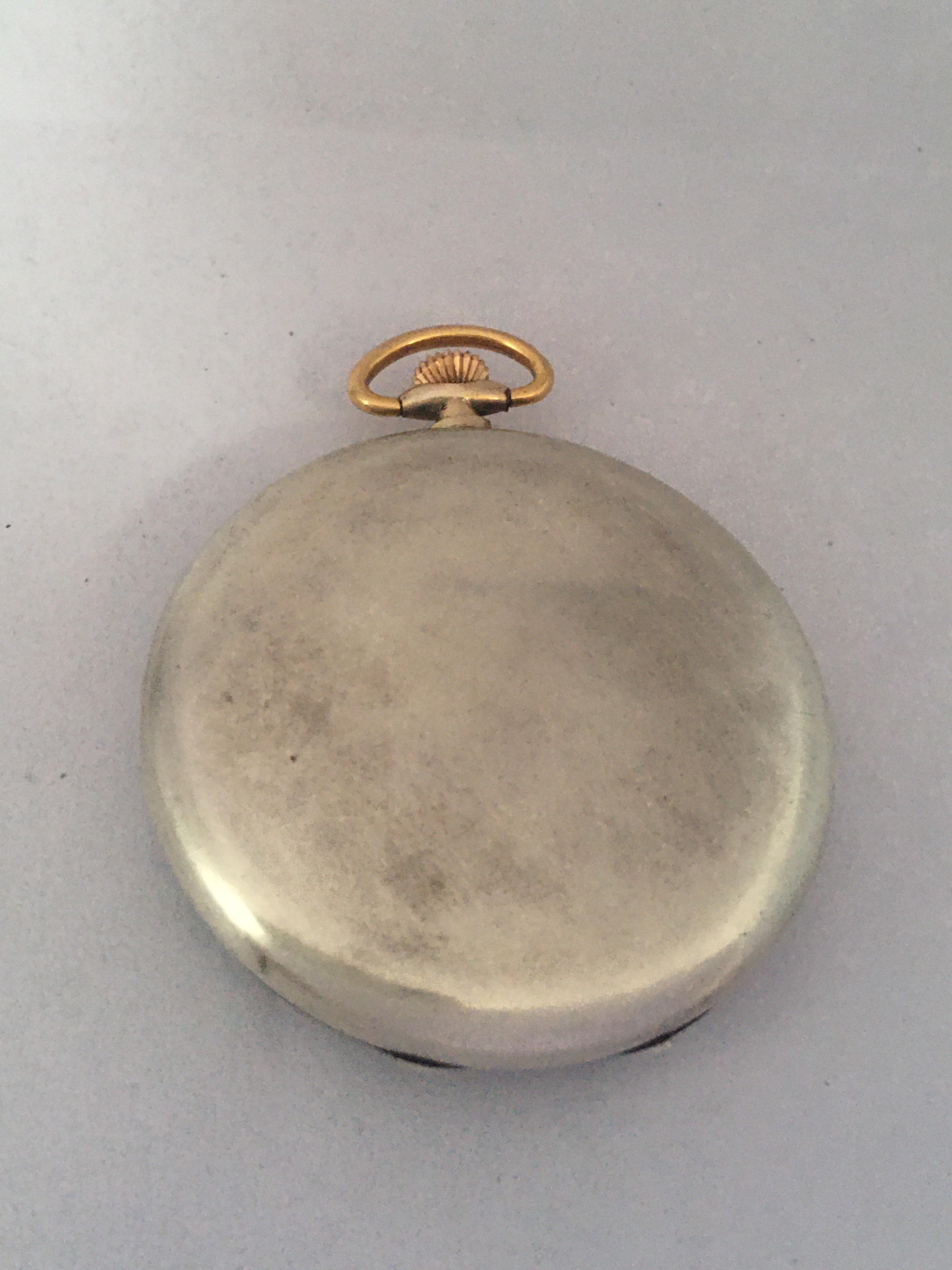 Silver Dennison Case RONE Dress Pocket Watch For Sale 4