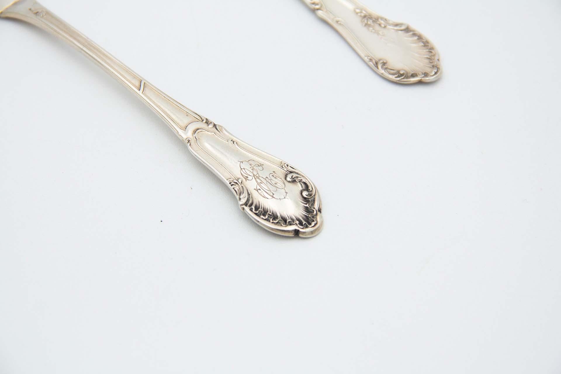 Silver dessert cutlery set Europeo en venta